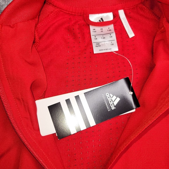 Adidas Soccer Jacket Kids Size XS Condivo 16 Red Full Zip AP5210 Track - Picture 8 of 14